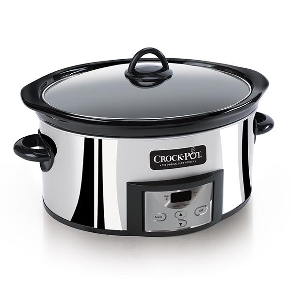 Crock-Pot 7-Quart Manual Slow Cooker, Family Size Serves 8+ People & Fits 6-lb Roast, Removable Stoneware with Warming Setting, Dishwasher Safe for Easy Cleanup, Stainless Steel