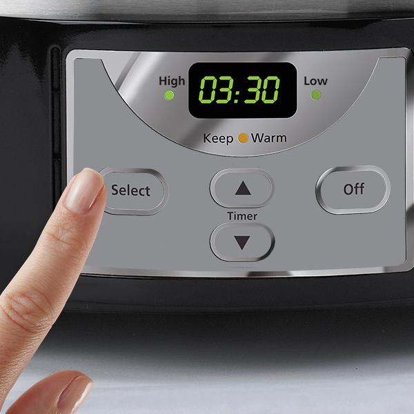 Crock-Pot 7-Quart Manual Slow Cooker, Family Size Serves 8+ People & Fits 6-lb Roast, Removable Stoneware with Warming Setting, Dishwasher Safe for Easy Cleanup, Stainless Steel