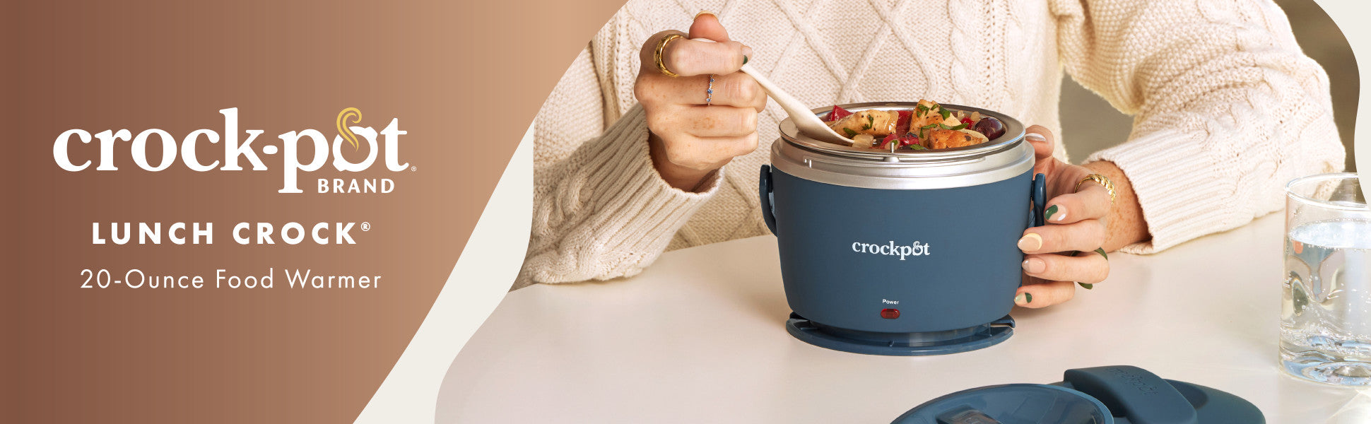 Crock-Pot Electric Lunch Box, Portable Food Warmer for Travel, Car, On-the-Go, 20-Ounce, Blush Pink | Keeps Food Warm & Spill-Free | Dishwasher-Safe | Gifts for Women