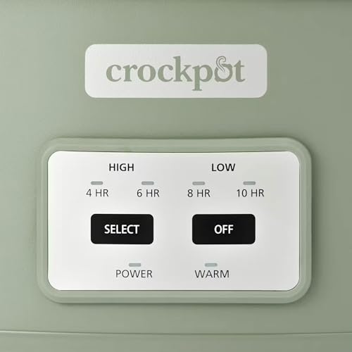 Crock-Pot Locking Lid 6qt Cook and Carry Programmable Slow Cooker, Green | Touch Control, 4 Pre Programmed Settings, Removable Stoneware, and Locking Lid
