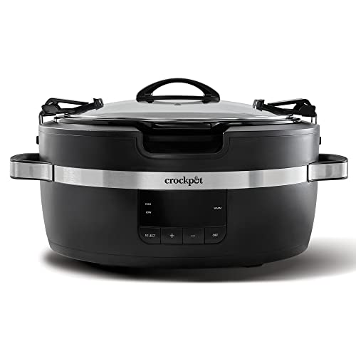 Crock-Pot Thermoshield Slow Cooker with Easy Carry Handles | 6 Quart Manual Slow Cooker, Black