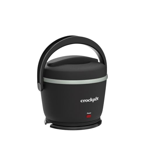 Crock-Pot Electric Lunch Box 20-Ounce Portable Food Warmer Black Licorice Perfect for Travel On-the-Go & Office Use | Stylish Spill-Free & Dishwasher-Safe | Ideal Men & Women's Gifts
