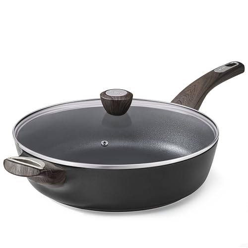 Crock Pot Artisan 3.5 Quart Enameled Cast Iron Deep Sauté Pan, Scarlet Red
