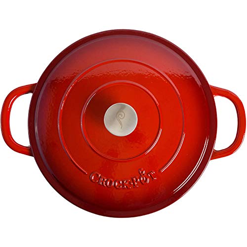 Crock-Pot Crock Pot Artisan Enameled Cast Iron Braiser W/Lid, 5 Quart, Scarlet Red