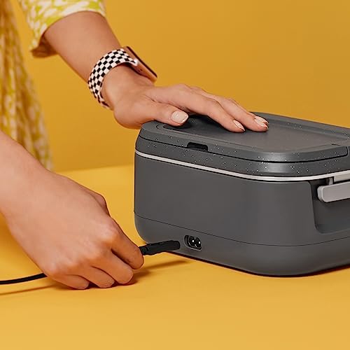 Crock-Pot 28-Ounce Mini Electric Heated Lunch Box, Portable Food Warmer, Perfect for Travel, Car, On-the-Go, Keeps Food Warm, Spill-Free, Dishwasher-Safe, Ideal Gift for Men and Women, Gray