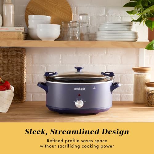Crock-Pot 10QT Manual CNC Slow Cooker, Purple Basil