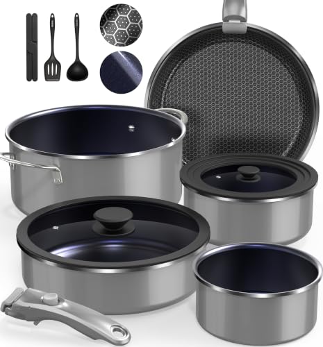Crock-Pot Northvale 5.3 Quart Ceramic Nonstick Sauté Pan with Steamer Basket & Lid, Cast Aluminum Pan with Induction Base and Soft-Touch Handle, Sage Green