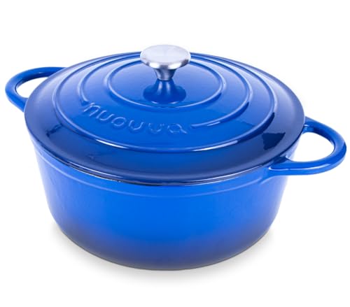 Crock-Pot Artisan 7-Quart Round Enameled Cast Iron Dutch Oven – Slate Gray, Heavy-Duty Cookware for Slow Cooking, Baking, Roasting with Lid