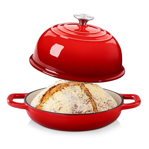 Crock-Pot Crock Pot Artisan Enameled Cast Iron Braiser W/Lid, 5 Quart, Scarlet Red
