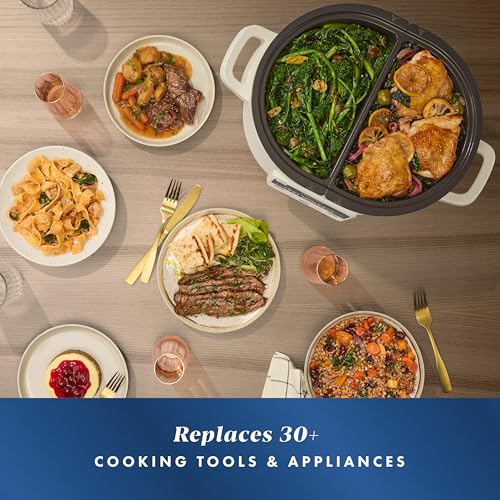 Crock-Pot MultiMeal Multicooker and Programmable Slow Cooker with Bake Function, Create 2 Dishes Simultaneously, Two 3.7qt Nonstick Pots Feed 8+ People, Dishwasher-Safe