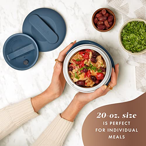 Crock-Pot 20-Ounce Electric Lunch Box Portable Food Warmer Faded Blue Perfect for Travel Car On-the-Go Keeps Food Warm Spill-Free Dishwasher-Safe (Pack of 4)