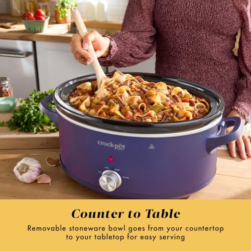 Crock-Pot 10QT Manual CNC Slow Cooker, Purple Basil
