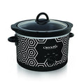 Crock-Pot 4.5 Quart Round Portable Slow Cooker and Food Warmer, Black & White Pattern (SCR450-HX)