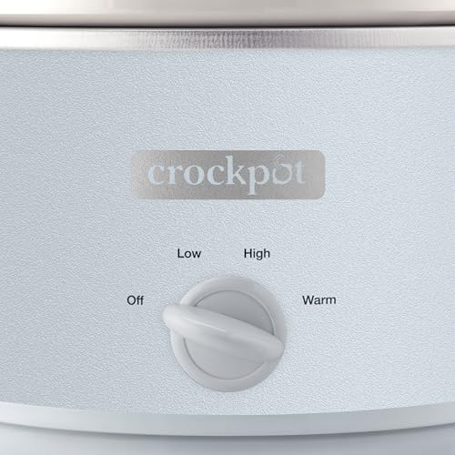 Crock-Pot Design Series 4.5-Quart Manual Slow Cooker, Serves 5+ People, Great for Chili, Soup, Stews, & More, Removable Stoneware is Oven & Dishwasher-Safe, Macaroon Blue