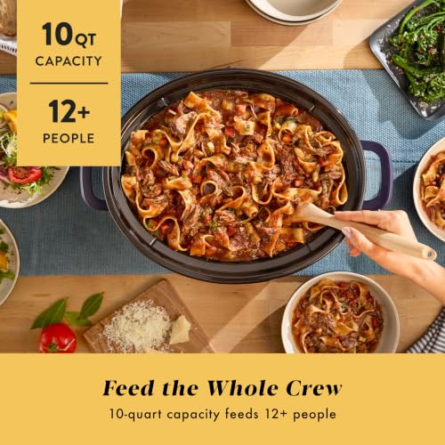 Crock-Pot 10QT Manual CNC Slow Cooker, Purple Basil