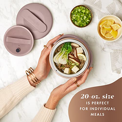 Crock-Pot Electric Lunch Box, Portable Food Warmer for Travel, Car, On-the-Go, 20-Ounce, Blush Pink | Keeps Food Warm & Spill-Free | Dishwasher-Safe | Gifts for Women