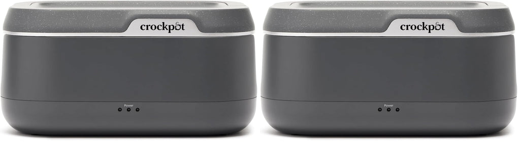 Crock-Pot 28-Ounce Mini Electric Heated Lunch Box, Portable Food Warmer, Perfect for Travel, Car, On-the-Go, Keeps Food Warm, Spill-Free, Dishwasher-Safe, Ideal Gift for Men and Women, Gray