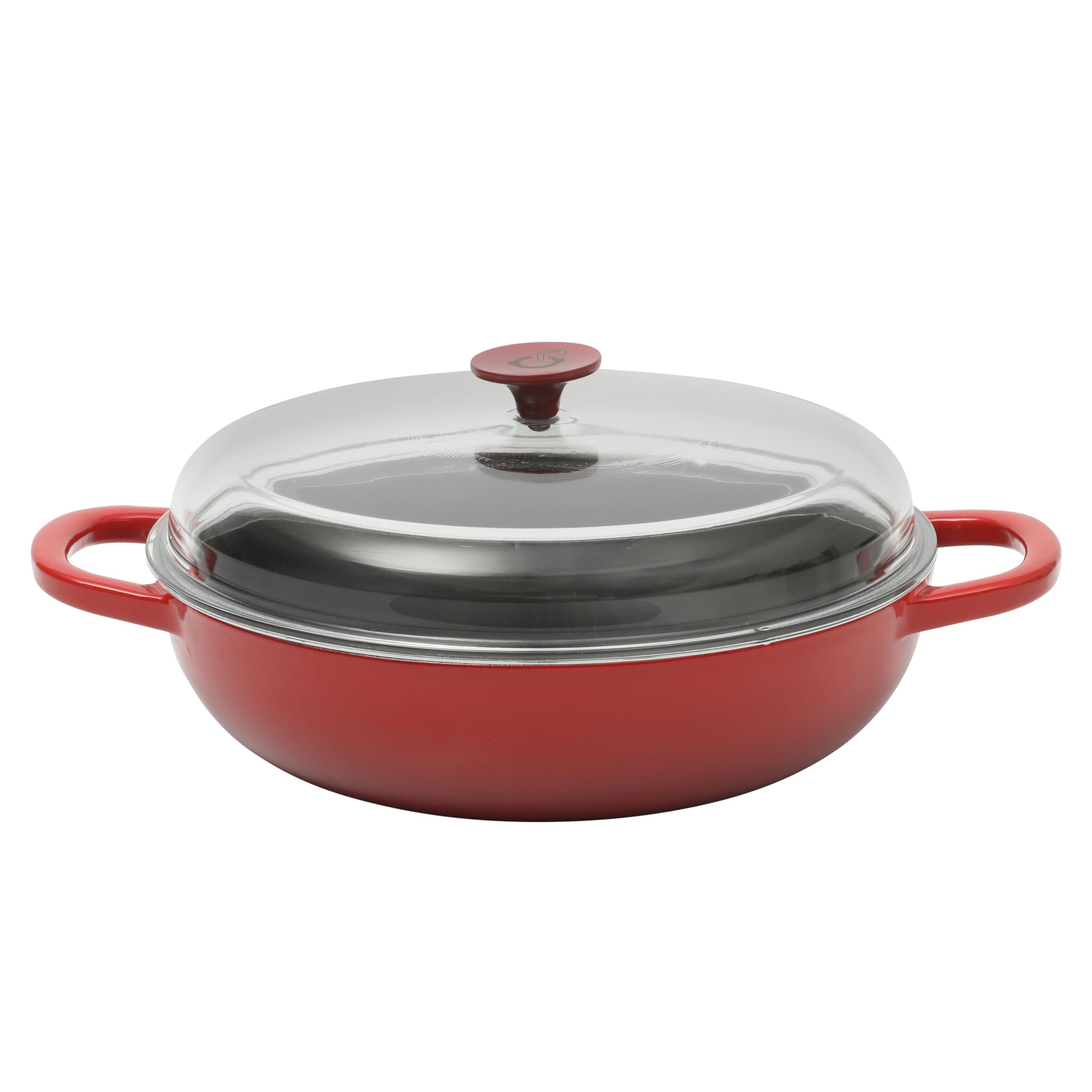 Crock-Pot Crock Pot Artisan Enameled Cast Iron Braiser W/Lid, 5 Quart, Scarlet Red