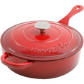Crock Pot Artisan 3.5 Quart Enameled Cast Iron Deep Sauté Pan, Scarlet Red