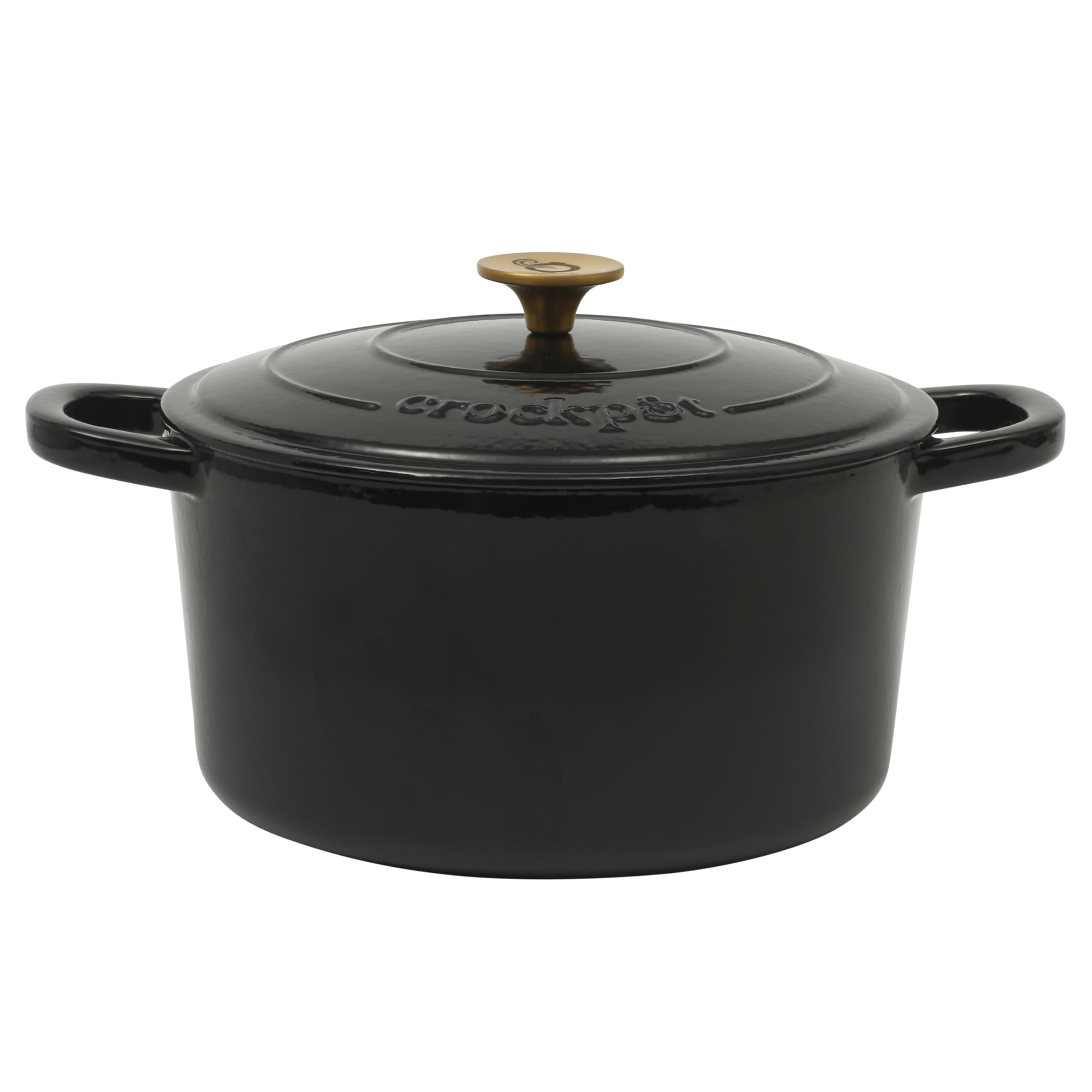 Crock-Pot Artisan 7-Quart Round Enameled Cast Iron Dutch Oven – Slate Gray, Heavy-Duty Cookware for Slow Cooking, Baking, Roasting with Lid