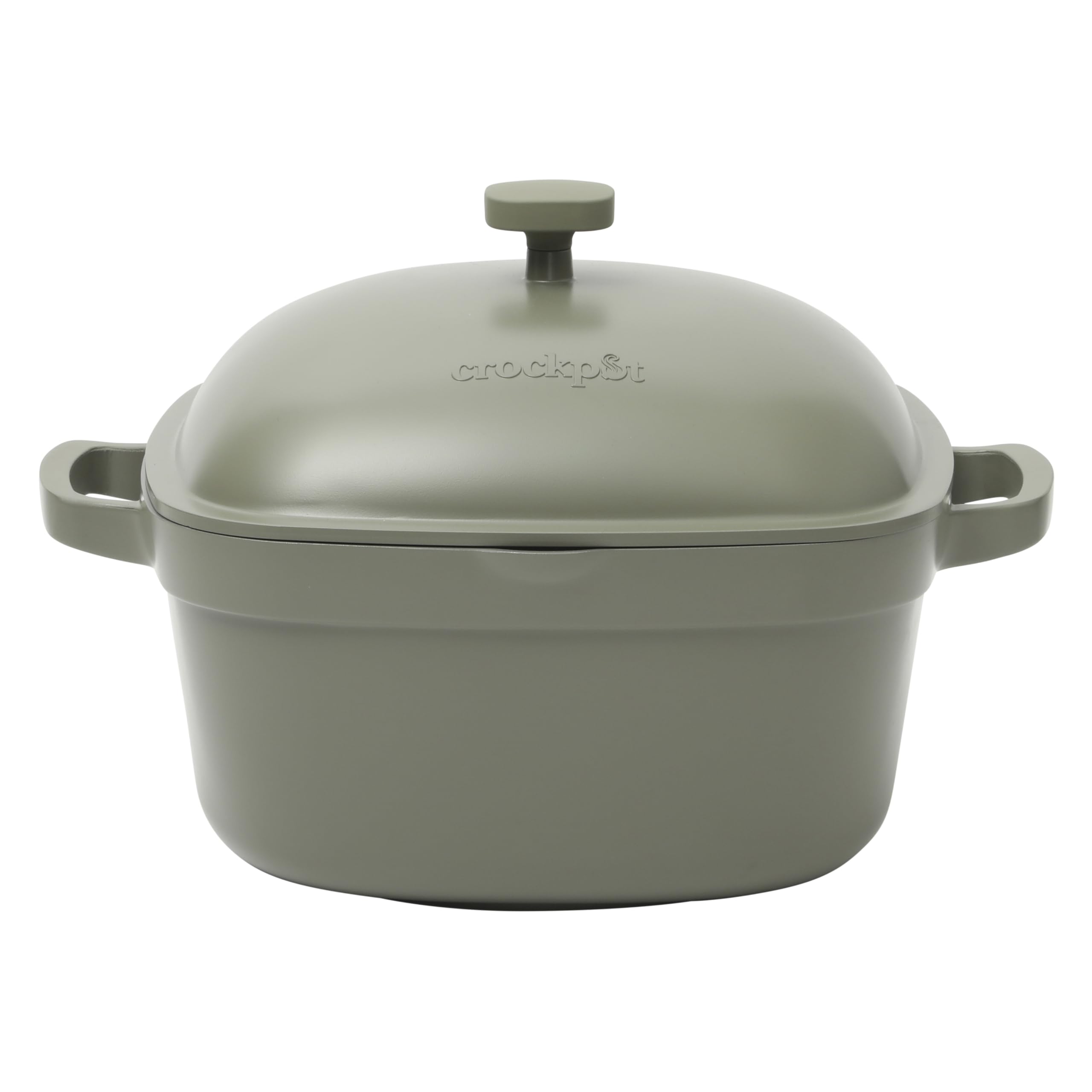 Crock-Pot Northvale Cast Aluminum Lightweight Durable 5.2 Quart Heavy Duty Dutch Oven Pot With Lid, Oven Safe, Dual Handles - Matte Blue