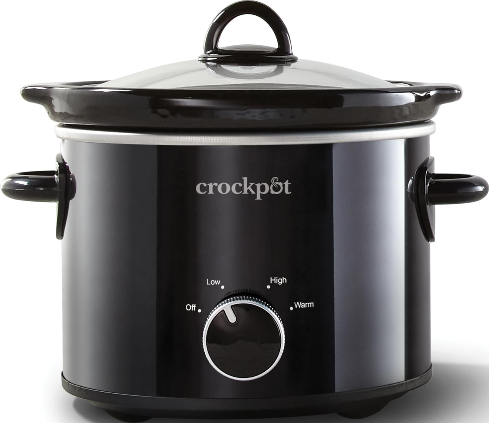 Crock-Pot 2-Quart Manual Slow Cooker, Feeds 2+ People, Great for Small Meals, Dips, & Sides; Removable Stoneware is Oven & Dishwasher-Safe, Black