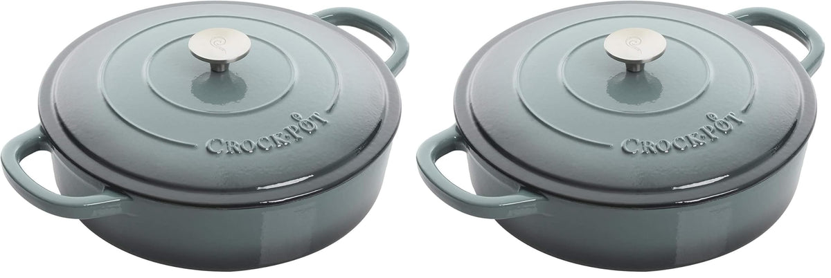 Crock-Pot Crock Pot Artisan Enameled Cast Iron Braiser W/Lid, 5 Quart, Scarlet Red