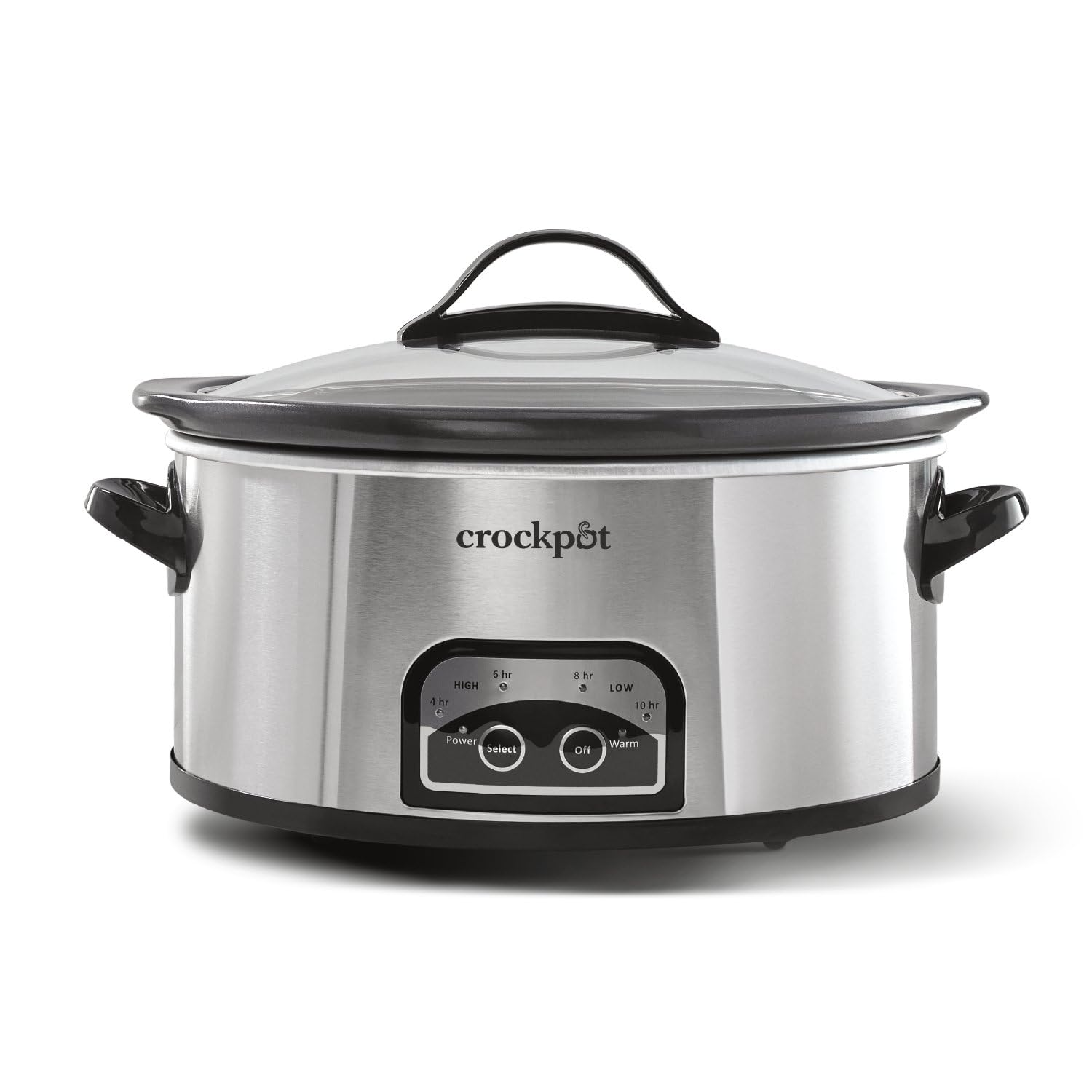 Crock-Pot Large 8-Quart Programmable Slow Cooker with Auto Warm Setting Black Stainless Steel