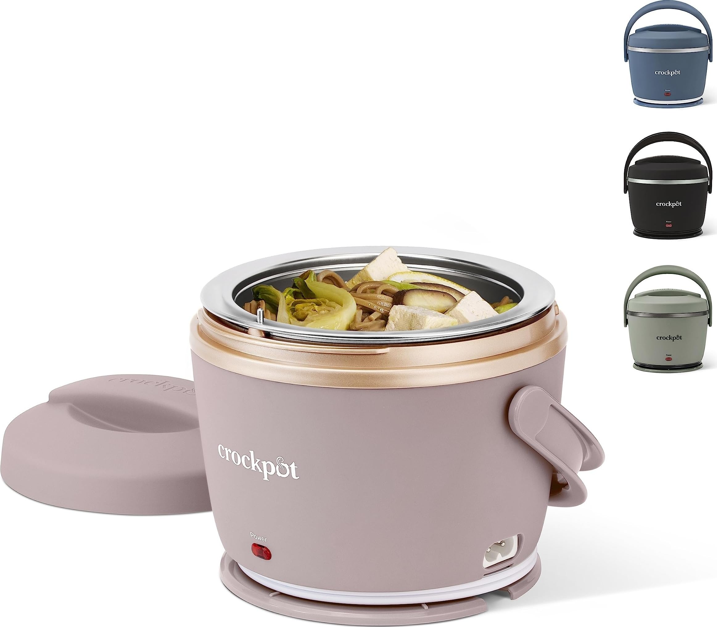 Crock-Pot Electric Lunch Box 20-Ounce Portable Food Warmer Black Licorice Perfect for Travel On-the-Go & Office Use | Stylish Spill-Free & Dishwasher-Safe | Ideal Men & Women's Gifts