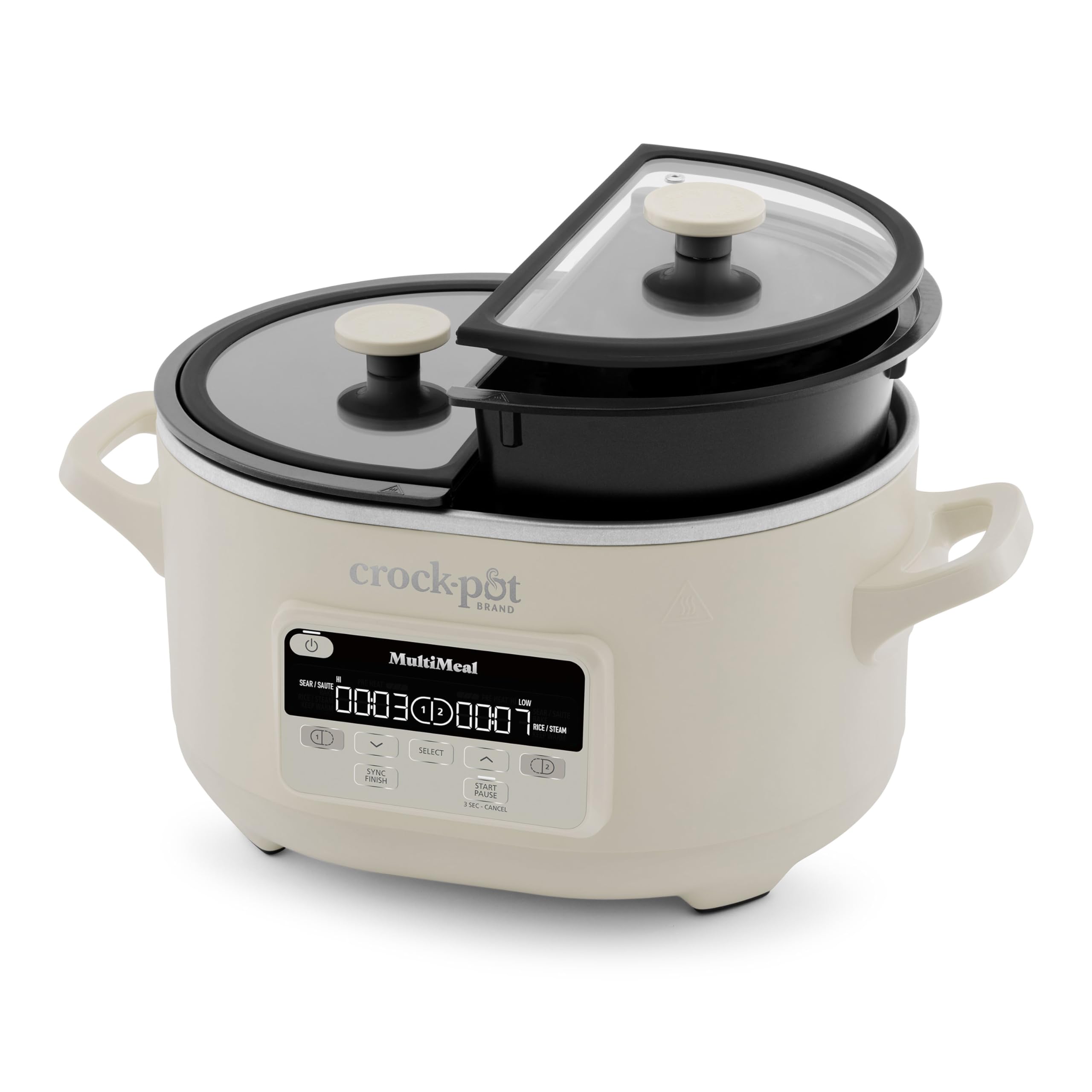 Crock-Pot MultiMeal Multicooker and Programmable Slow Cooker with Bake Function, Create 2 Dishes Simultaneously, Two 3.7qt Nonstick Pots Feed 8+ People, Dishwasher-Safe