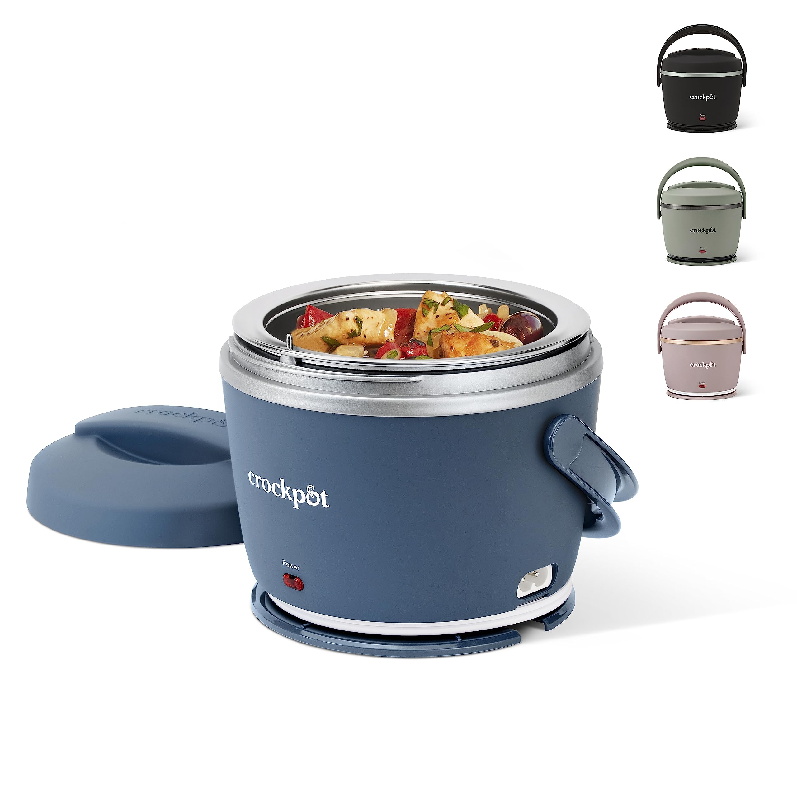 Crock-Pot 20oz Portable Electric Food Warmer, Personal Lunch Box Keeps Food Spill-Free & Warm, Ideal for Travel, Work, Car, On-the-Go, Dishwasher-Safe, Giftable, Faded Blue