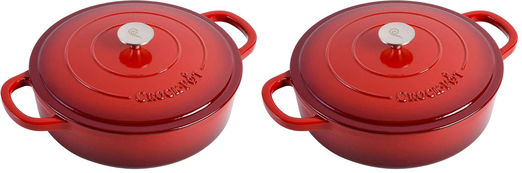 Crock-Pot Crock Pot Artisan Enameled Cast Iron Braiser W/Lid, 5 Quart, Scarlet Red