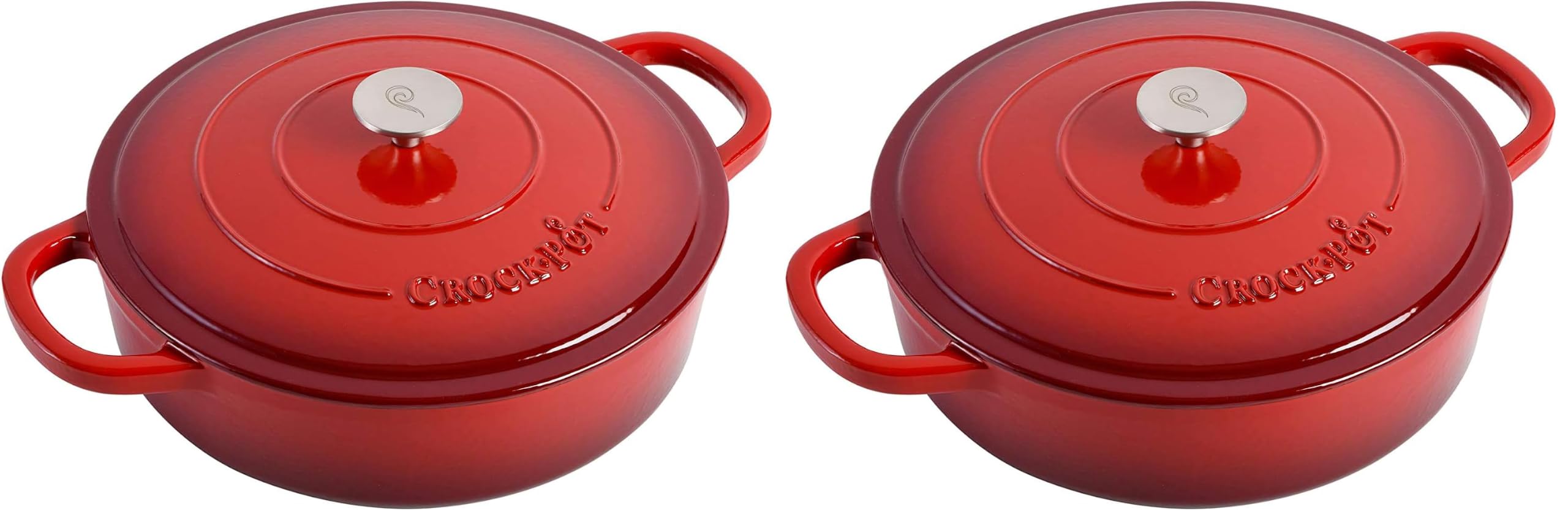 Crock-Pot Crock Pot Artisan Enameled Cast Iron Braiser W/Lid, 5 Quart, Scarlet Red