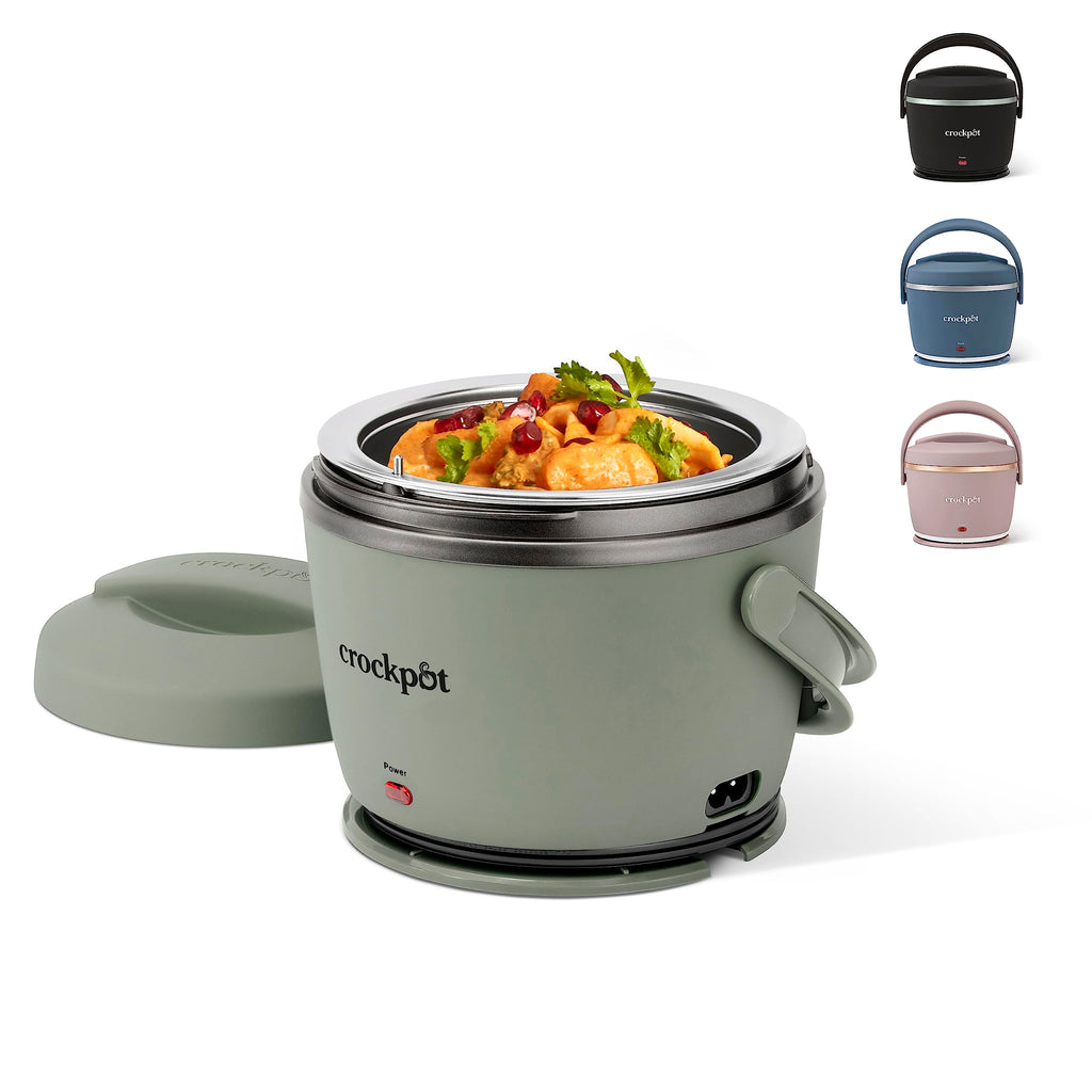 Crock-Pot Electric Lunch Box 20-Ounce Portable Food Warmer Black Licorice Perfect for Travel On-the-Go & Office Use | Stylish Spill-Free & Dishwasher-Safe | Ideal Men & Women's Gifts