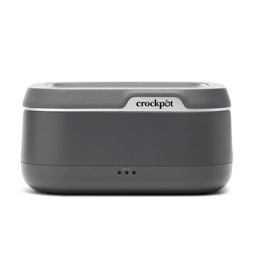 Crock-Pot 28-Ounce Mini Electric Heated Lunch Box, Portable Food Warmer, Perfect for Travel, Car, On-the-Go, Keeps Food Warm, Spill-Free, Dishwasher-Safe, Ideal Gift for Men and Women, Gray