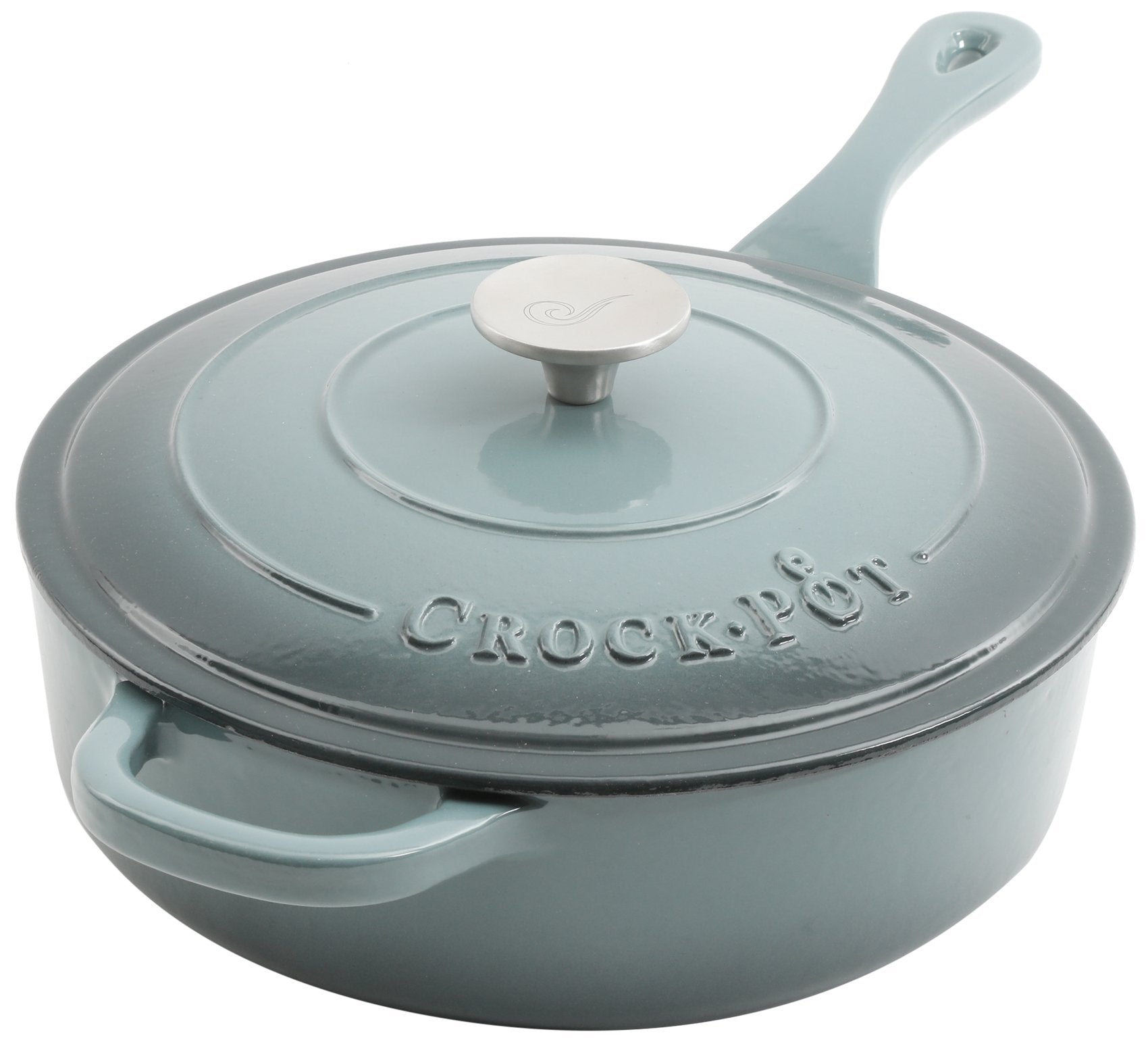 Crock Pot Artisan 3.5 Quart Enameled Cast Iron Deep Sauté Pan, Scarlet Red