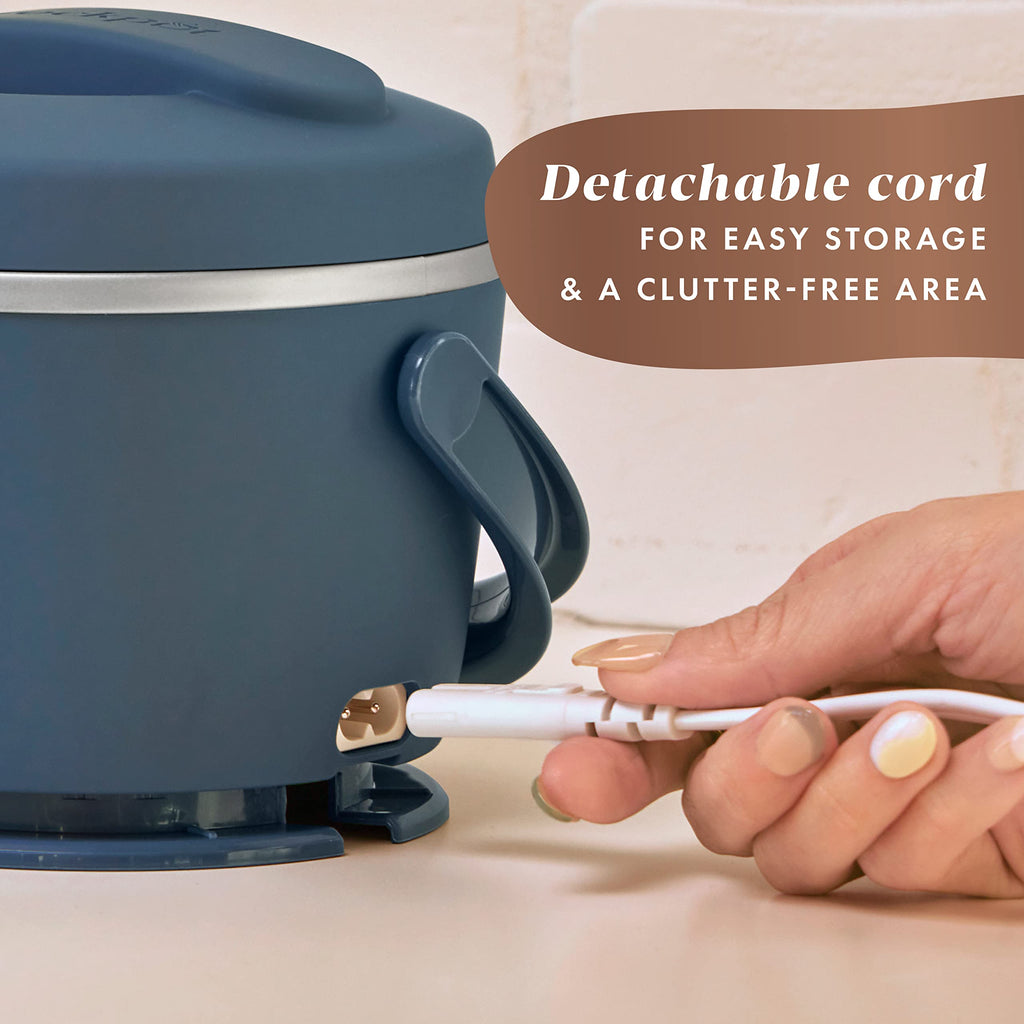 Crock-Pot 20-Ounce Electric Lunch Box Portable Food Warmer Faded Blue Perfect for Travel Car On-the-Go Keeps Food Warm Spill-Free Dishwasher-Safe (Pack of 4)