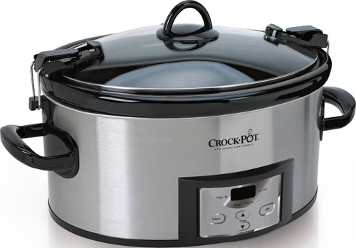 Crock-Pot 6 Quart Cook & Carry Programmable Slow Cooker with Digital Timer Stainless Steel (CPSCVC60LL-S) pack of 1