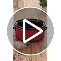 Crock-Pot 8-Quart Manual Slow Cooker, XL Family Size Serves 10+ People, Removable Stoneware with Warming Setting, Dishwasher Safe for Easy Cleanup, Red