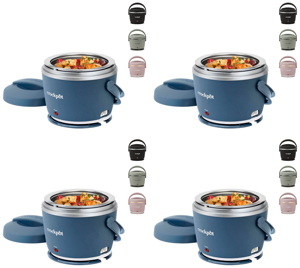 Crock-Pot 20oz Portable Electric Food Warmer, Personal Lunch Box Keeps Food Spill-Free & Warm, Ideal for Travel, Work, Car, On-the-Go, Dishwasher-Safe, Giftable, Faded Blue