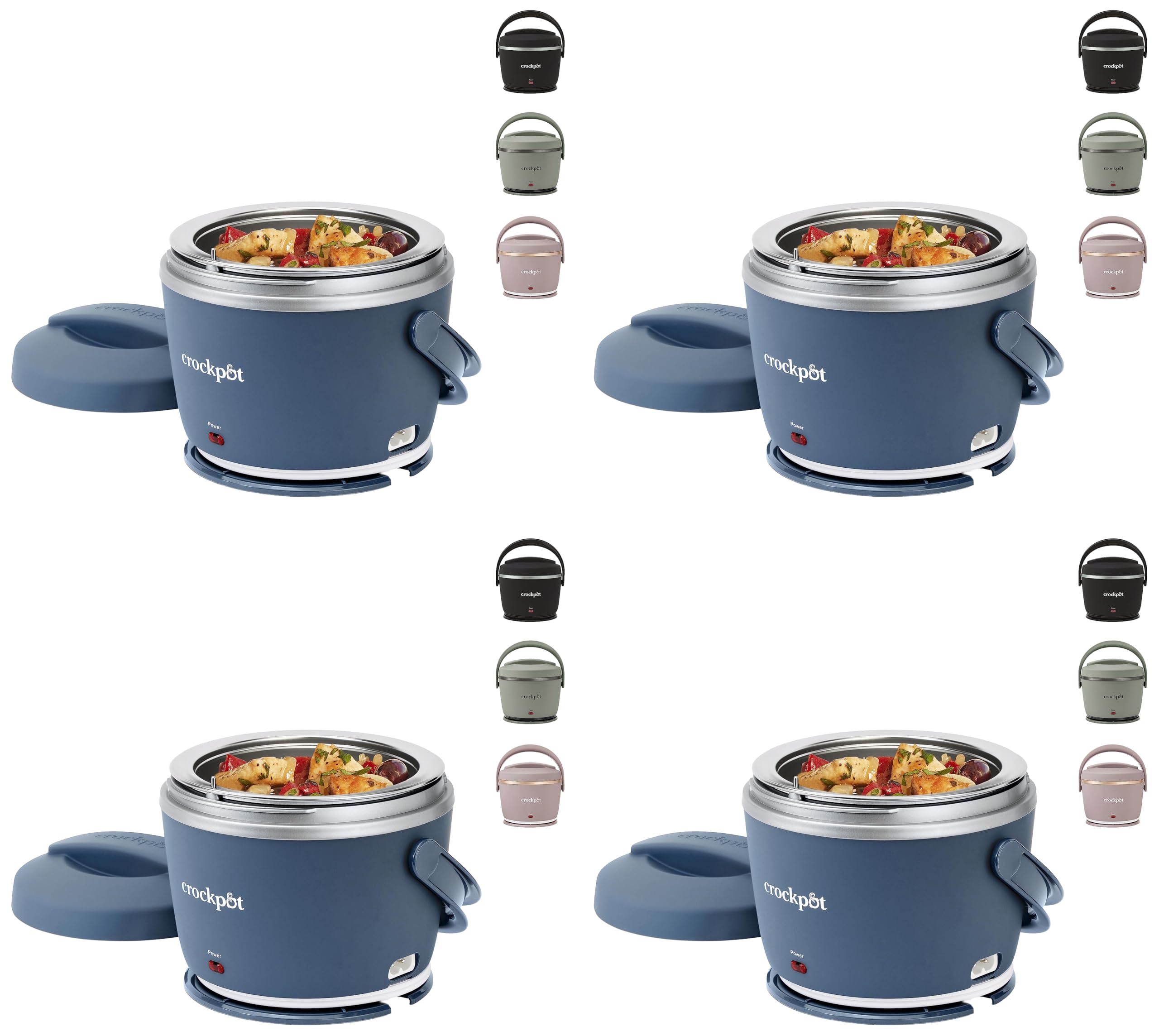 Crock-Pot 20oz Portable Electric Food Warmer, Personal Lunch Box Keeps Food Spill-Free & Warm, Ideal for Travel, Work, Car, On-the-Go, Dishwasher-Safe, Giftable, Faded Blue