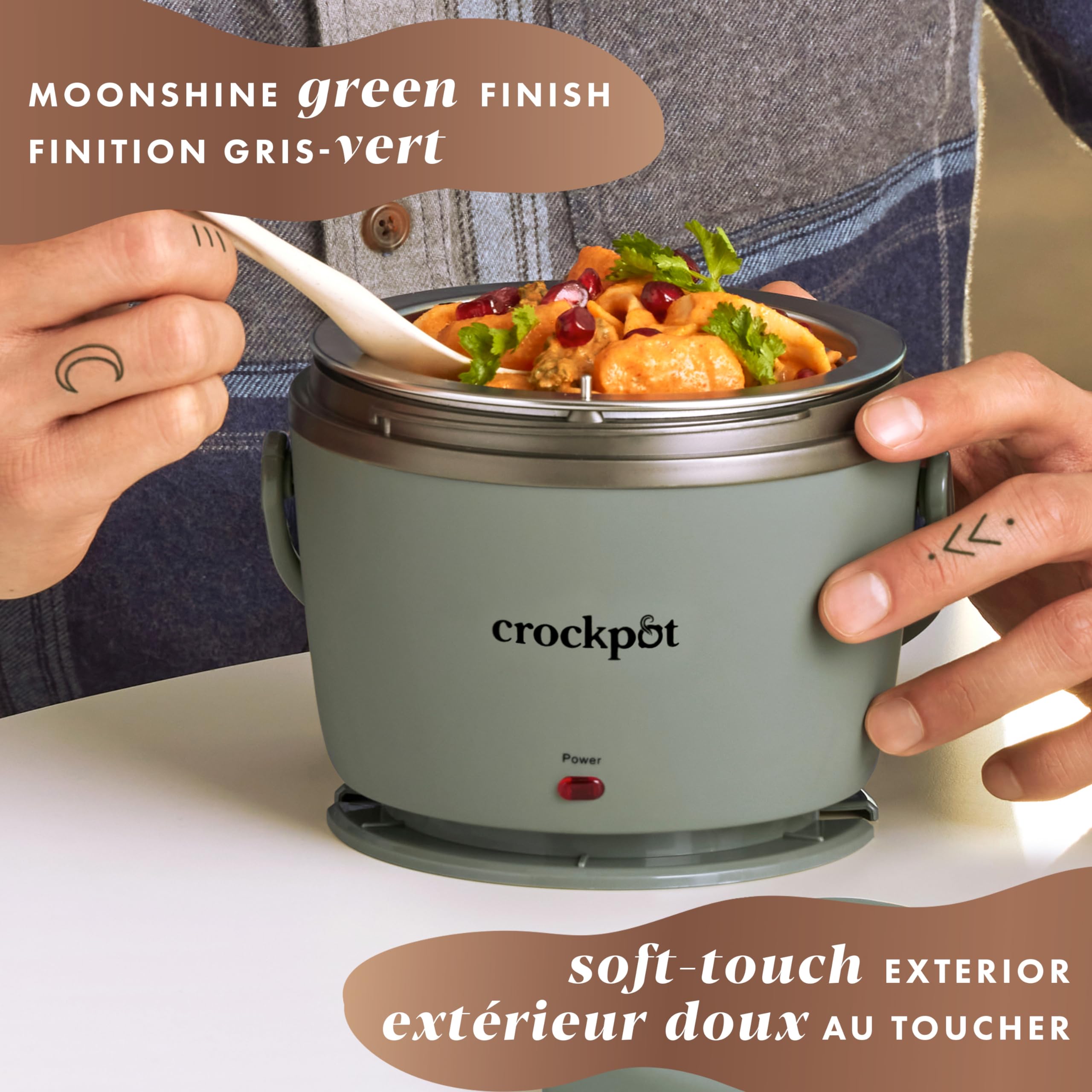 Crock-Pot Crock Pot Lunch Warmer, Green, Stainless Steel, Easy Carry Handle, One Size