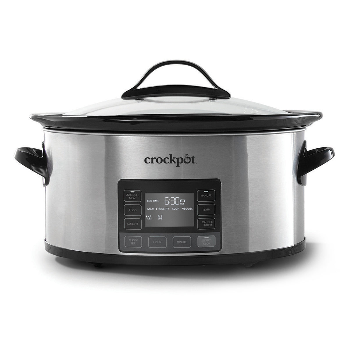 Crock-Pot 7-Quart Slow Cooker, Portable Programmable with Timer, Locking Lid, Stainless Steel; an Essential Kitchen Appliance, Perfect for Families and Gatherings