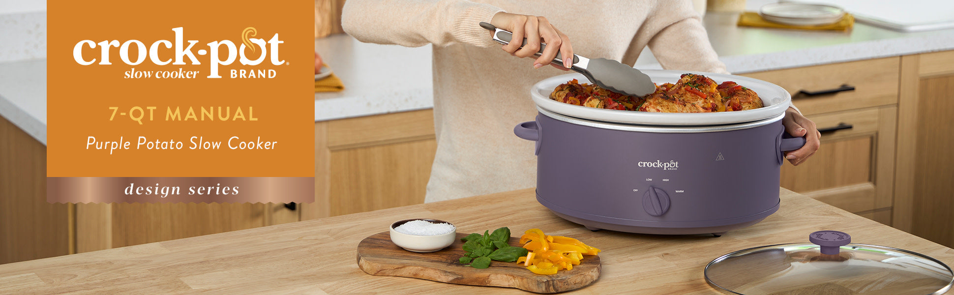 Crock-Pot® Design Series 7-Quart Manual Slow Cooker, Purple Potato