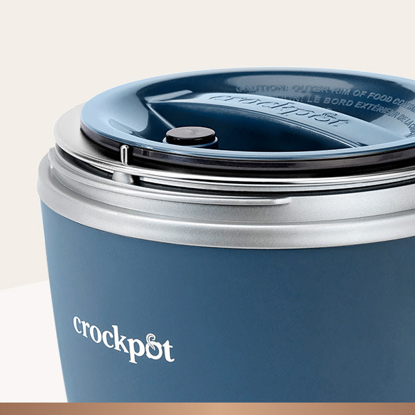 Crock-Pot 20-Ounce Electric Lunch Box Portable Food Warmer Faded Blue Perfect for Travel Car On-the-Go Keeps Food Warm Spill-Free Dishwasher-Safe (Pack of 4)
